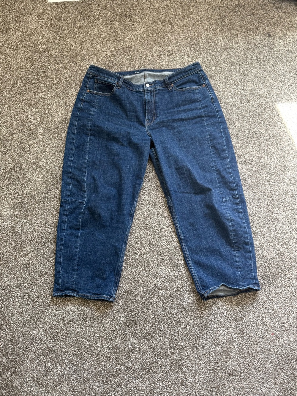 Old Navy Women's Dark Blue Barrel Jeans
